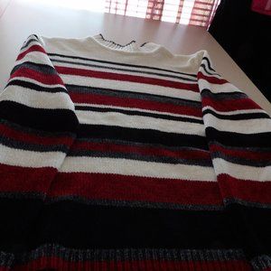 Alfred Dunner Mock Turtleneck Striped Sweater - Lg.
